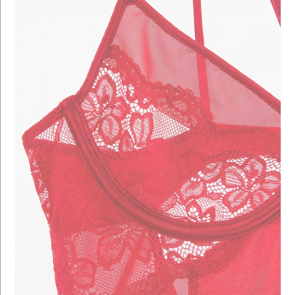 Zara Lace Detail Mulberry Silk Blend Bodysuit Lingerie Sizes 34B - Picture 9 of 11